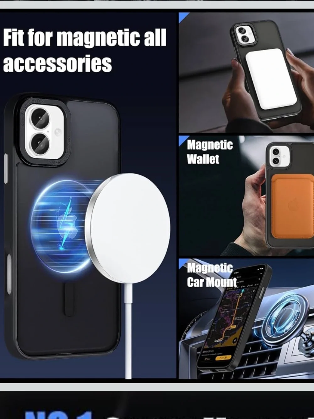 Magnetic Case for iPhone 16 6.1-Inch, Compatible with MagSafe Translucent Matte
